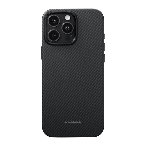 __vg|Siyah|0|741654368725-01|Apple iPhone 16 Pro Kılıf M-safe Şarj Özellikli Aramid Karbon Fiber Pitaka Military-Grade Classic Serisi New Logo Black-Grey Twill Kapak