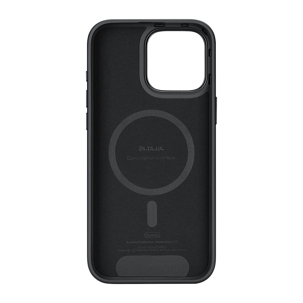 __vg|Siyah|2|741654368725-03|Apple iPhone 16 Pro Kılıf M-safe Şarj Özellikli Aramid Karbon Fiber Pitaka Military-Grade Classic Serisi New Logo Black-Grey Twill Kapak