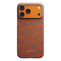 __vg|Mavi-Turuncu|0|741654368787-01|Apple iPhone 17 Pro Max Kılıf MagSafe Şarj Özellikli Aramid Karbon Fiber Pitaka Tactile Woven Monogram Serisi Kapak
