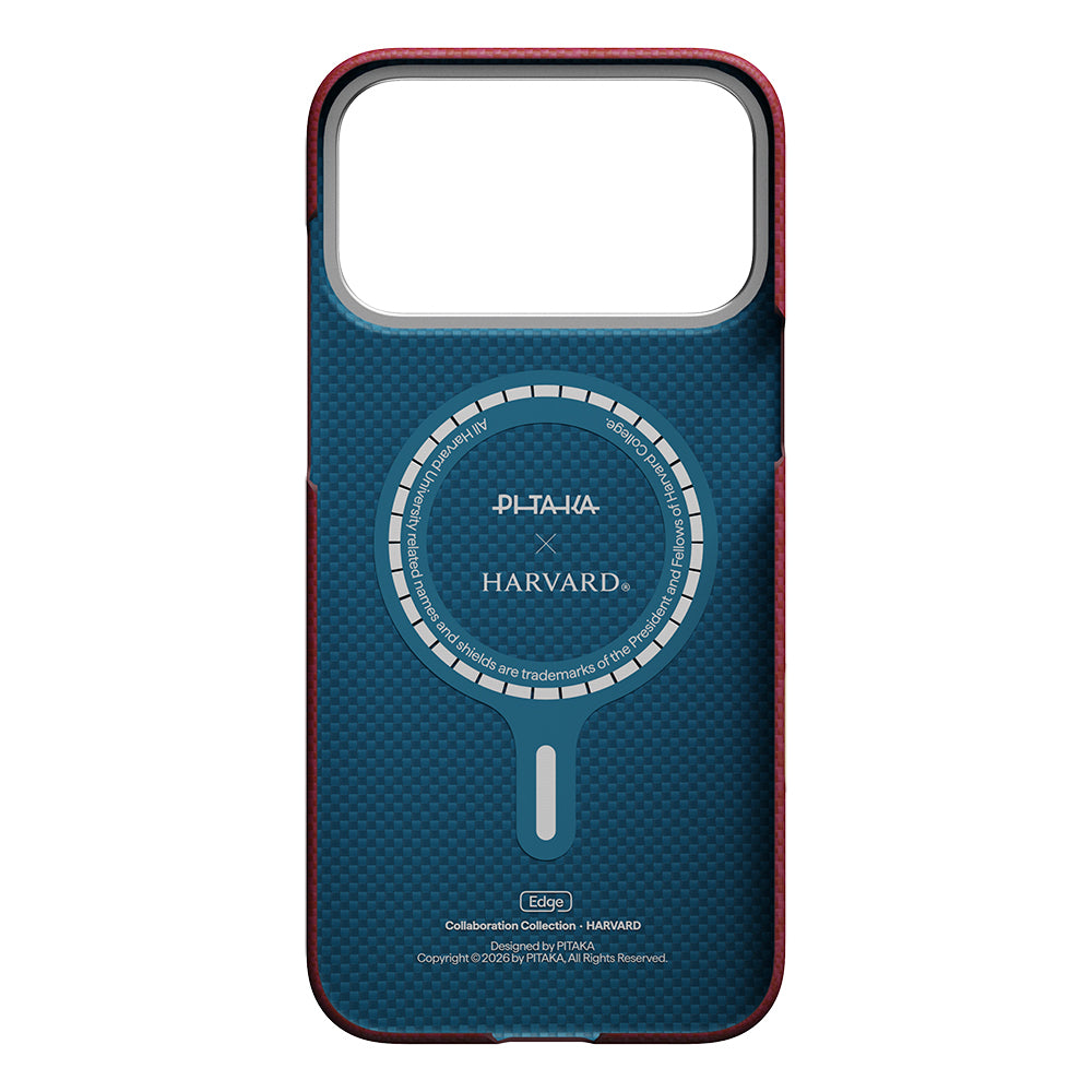 __vg|Kırmızı|2|741654368848-03|Apple iPhone 17 Pro Kılıf M-safe Şarj Özellikli Aramid Karbon Fiber Pitaka Harvard University Serisi Kapak