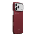 __vg|Kırmızı|1|741654368855-02|Apple iPhone 17 Pro Max Kılıf MagSafe Şarj Özellikli Aramid Karbon Fiber Pitaka Harvard University Serisi Kapak