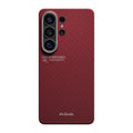 __vg|Kırmızı|0|741654368862-01|Galaxy S26 Ultra Kılıf M-safe Şarj Özellikli Aramid Karbon Fiber Pitaka Harvard University Serisi Kapak