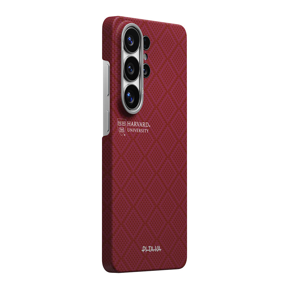__vg|Kırmızı|1|741654368862-02|Galaxy S26 Ultra Kılıf M-safe Şarj Özellikli Aramid Karbon Fiber Pitaka Harvard University Serisi Kapak
