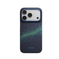 Apple iPhone 18 Pro Max Kılıf MagSafe Şarj Özellikli Aramid Karbon Fiber Pitaka Tactile Woven Starpeak Serisi Milky Way Galaxy Kapak - Lacivert
