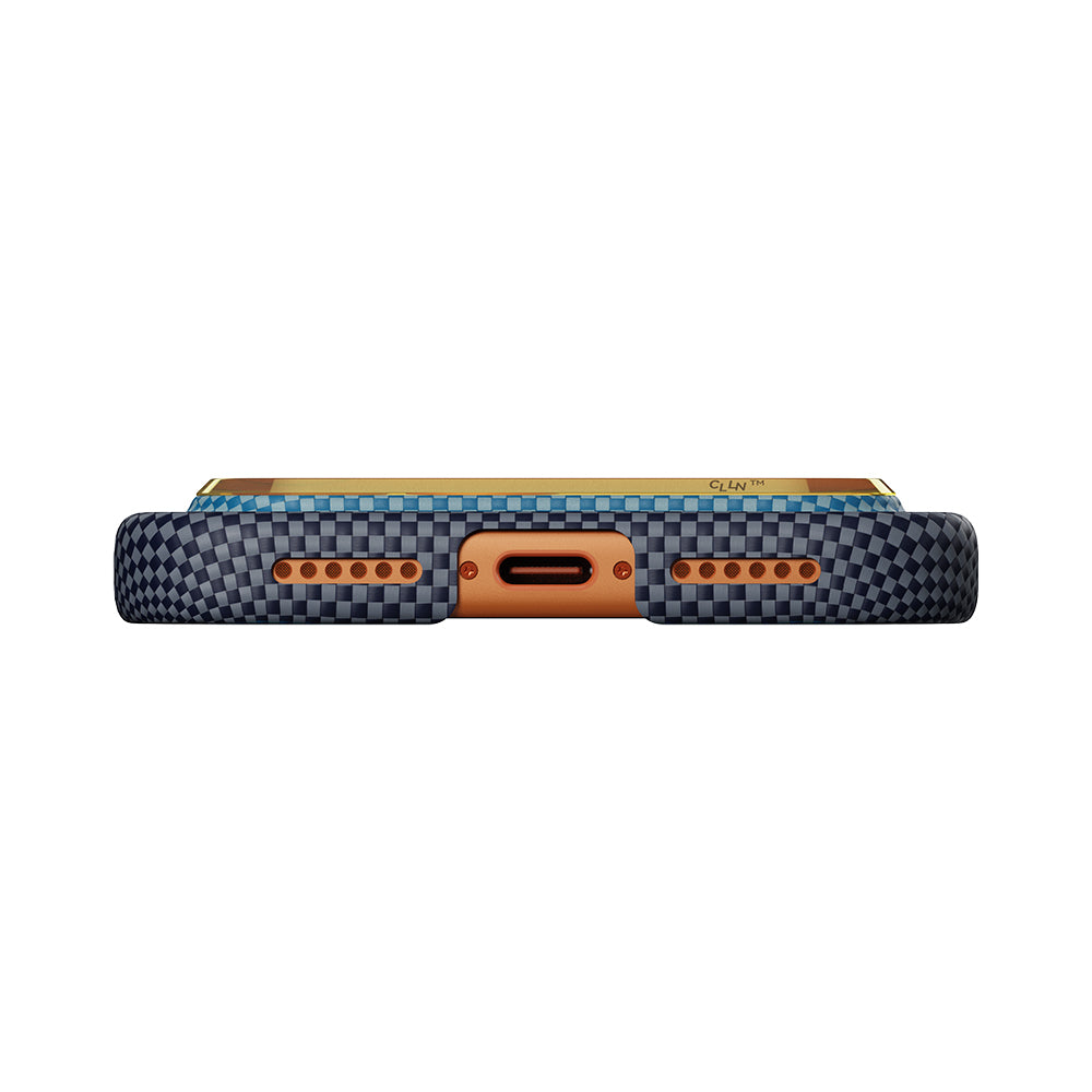__vg|Mavi-Kırmızı|4|741654369586-05|Apple iPhone 17 Pro Max Kılıf MagSafe Şarj Özellikli Aramid Karbon Fiber Pitaka Sunset 2.0 California Dream Serisi Kapak