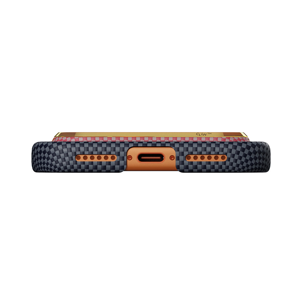 __vg|Mavi-Lacivert|3|741654369609-04|Apple iPhone 17 Pro Max Kılıf MagSafe Şarj Özellikli Aramid Karbon Fiber Pitaka Sunset 2.0 California Dream Serisi Kapak