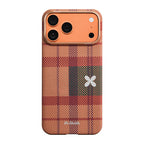 __vg|Kahverengi|0|741654369647-01|Apple iPhone 17 Pro Max Kılıf MagSafe Şarj Özellikli Aramid Karbon Fiber Pitaka Flora in Grid Serisi Kapak