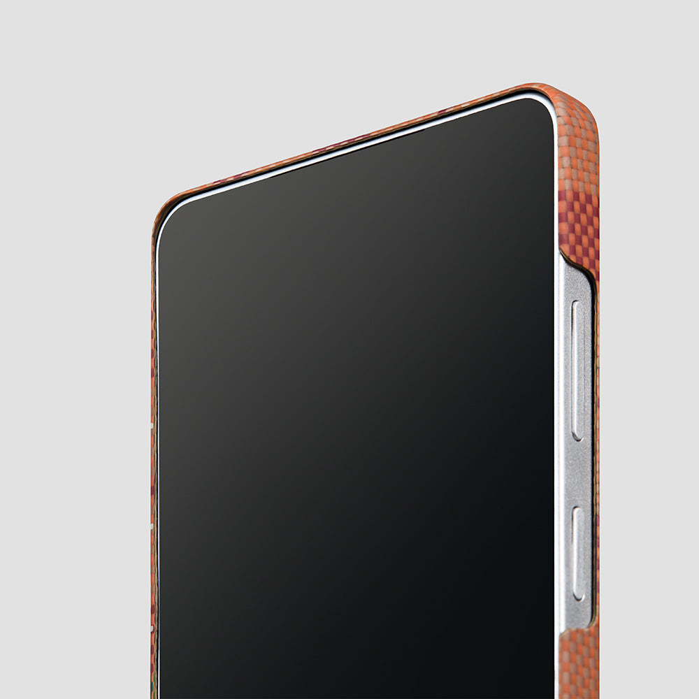 __vg|Kahverengi|4|741654369661-05|Galaxy S26 Ultra Kılıf M-safe Şarj Özellikli Aramid Karbon Fiber Pitaka Flora in Grid Serisi Kapak