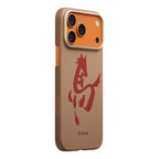 __vg|Gold|1|741654370155-02|Apple iPhone 17 Pro Max Kılıf MagSafe Şarj Özellikli Aramid Karbon Fiber Pitaka Horse Painting Serisi Kapak