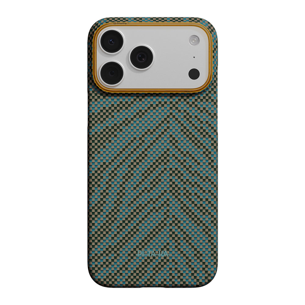 __vg|Yeşil|0|741654370506-01|Apple iPhone 17 Pro Max Kılıf M-safe Şarj Özellikli Aramid Karbon Fiber Pitaka Breath of Veins Serisi Kapak