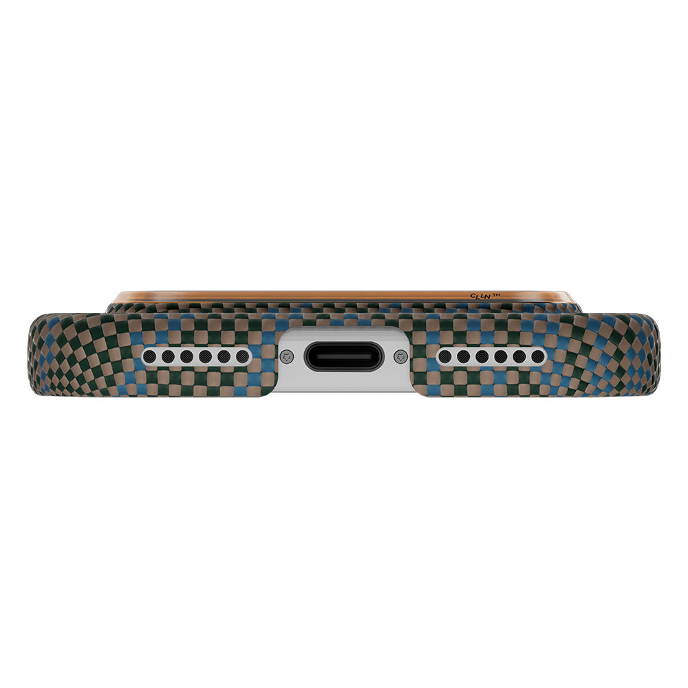 __vg|Yeşil|4|741654370506-05|Apple iPhone 17 Pro Max Kılıf MagSafe Şarj Özellikli Aramid Karbon Fiber Pitaka Breath of Veins Serisi Kapak