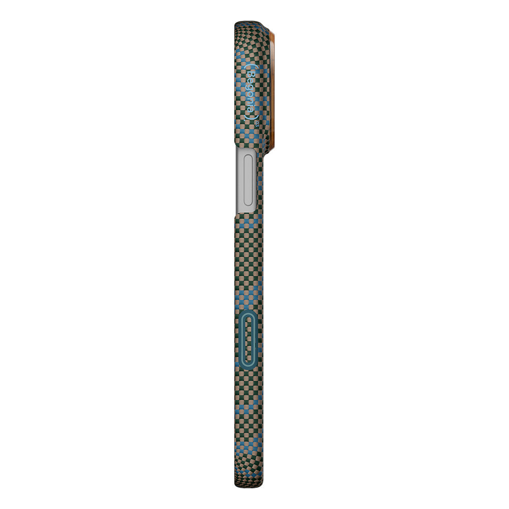 __vg|Yeşil|5|741654370506-06|Apple iPhone 17 Pro Max Kılıf MagSafe Şarj Özellikli Aramid Karbon Fiber Pitaka Breath of Veins Serisi Kapak