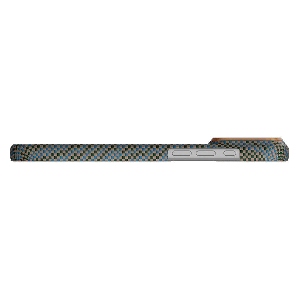 __vg|Yeşil|6|741654370506-07|Apple iPhone 17 Pro Max Kılıf MagSafe Şarj Özellikli Aramid Karbon Fiber Pitaka Breath of Veins Serisi Kapak