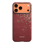 __vg|Kırmızı|0|741654370681-01|Apple iPhone 17 Pro Max Kılıf MagSafe Şarj Özellikli Aramid Karbon Fiber Pitaka Sakura Hours Serisi Kapak