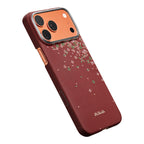 __vg|Kırmızı|3|741654370681-04|Apple iPhone 17 Pro Max Kılıf MagSafe Şarj Özellikli Aramid Karbon Fiber Pitaka Sakura Hours Serisi Kapak