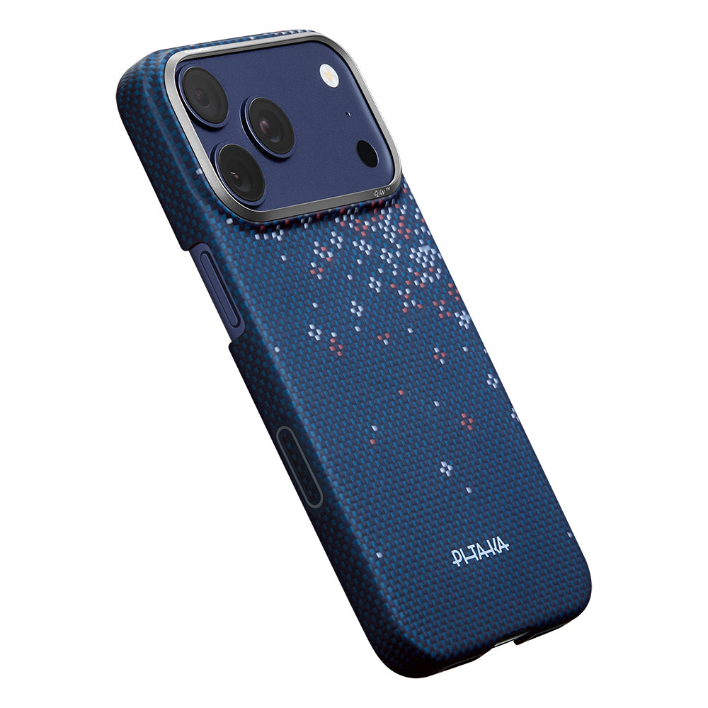 __vg|Lacivert|2|741654370704-03|Apple iPhone 17 Pro Max Kılıf MagSafe Şarj Özellikli Aramid Karbon Fiber Pitaka Sakura Hours Serisi Kapak