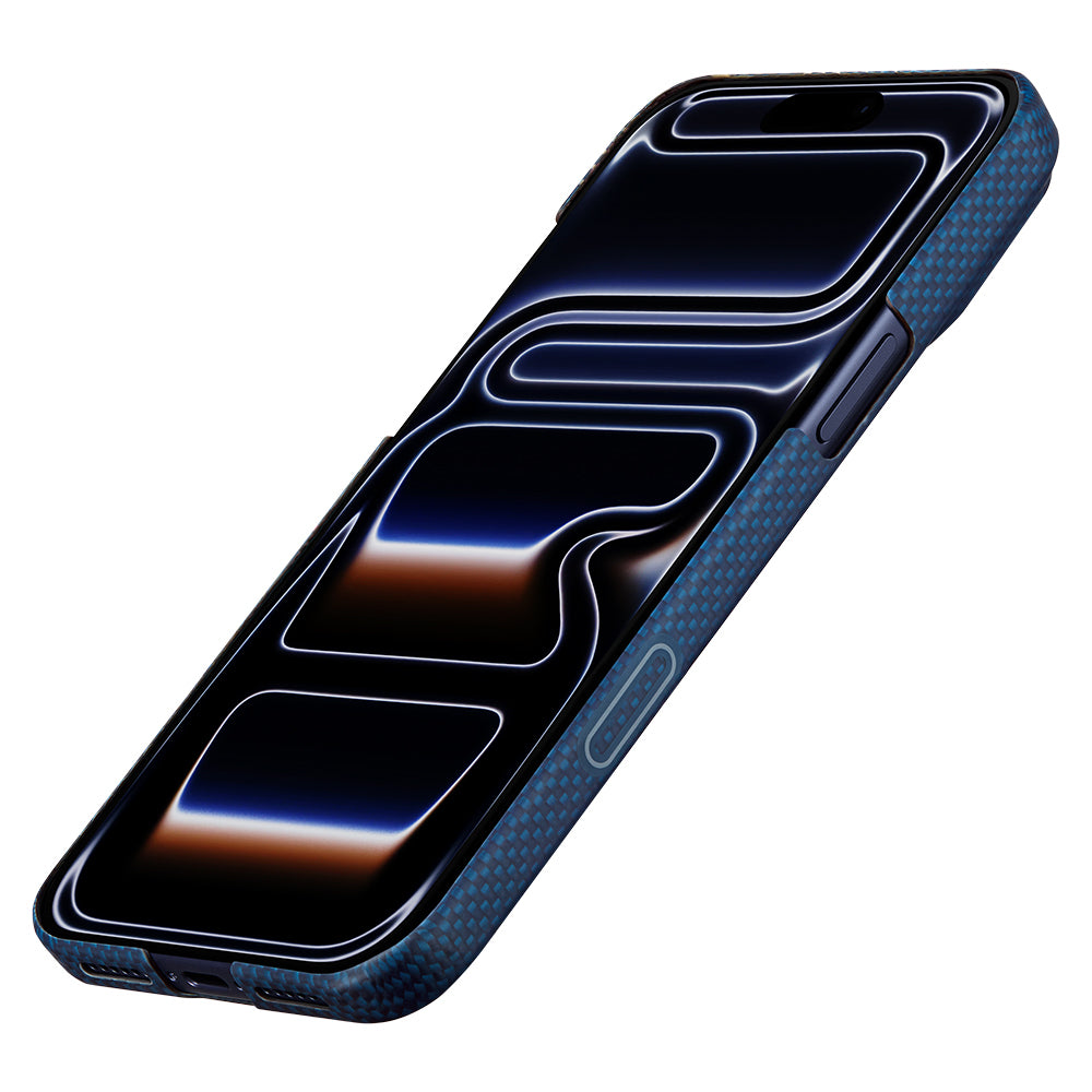 __vg|Lacivert|4|741654370704-05|Apple iPhone 17 Pro Max Kılıf MagSafe Şarj Özellikli Aramid Karbon Fiber Pitaka Sakura Hours Serisi Kapak
