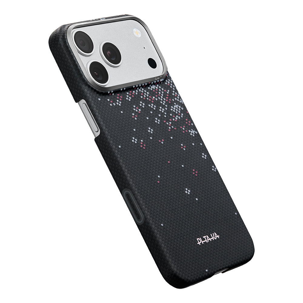 __vg|Siyah|3|741654370711-04|Apple iPhone 17 Pro Max Kılıf MagSafe Şarj Özellikli Aramid Karbon Fiber Pitaka Sakura Hours Serisi Kapak