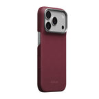 Apple iPhone 18 Pro Kılıf MagSafe Şarj Özellikli Aramid Karbon Fiber Pitaka Argyle Serisi Kapak - Bordo
