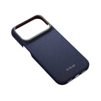 Apple iPhone 18 Pro Kılıf MagSafe Şarj Özellikli Aramid Karbon Fiber Pitaka Weaving Serisi Kapak - Lacivert