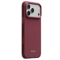Apple iPhone 18 Pro Kılıf MagSafe Şarj Özellikli Aramid Karbon Fiber Pitaka Argyle Serisi Summa Kapak - Bordo