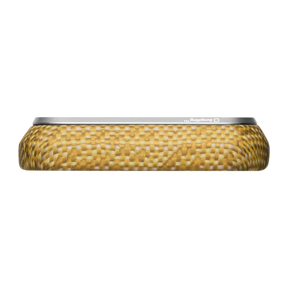 Apple iPhone 18 Pro Max Kılıf MagSafe Şarj Özellikli Aramid Karbon Fiber Pitaka Wind Over Wheat Serisi Kapak - Gold