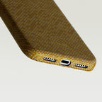 Apple iPhone 18 Pro Max Kılıf MagSafe Şarj Özellikli Aramid Karbon Fiber Pitaka Wind Over Wheat Serisi Kapak - Gold