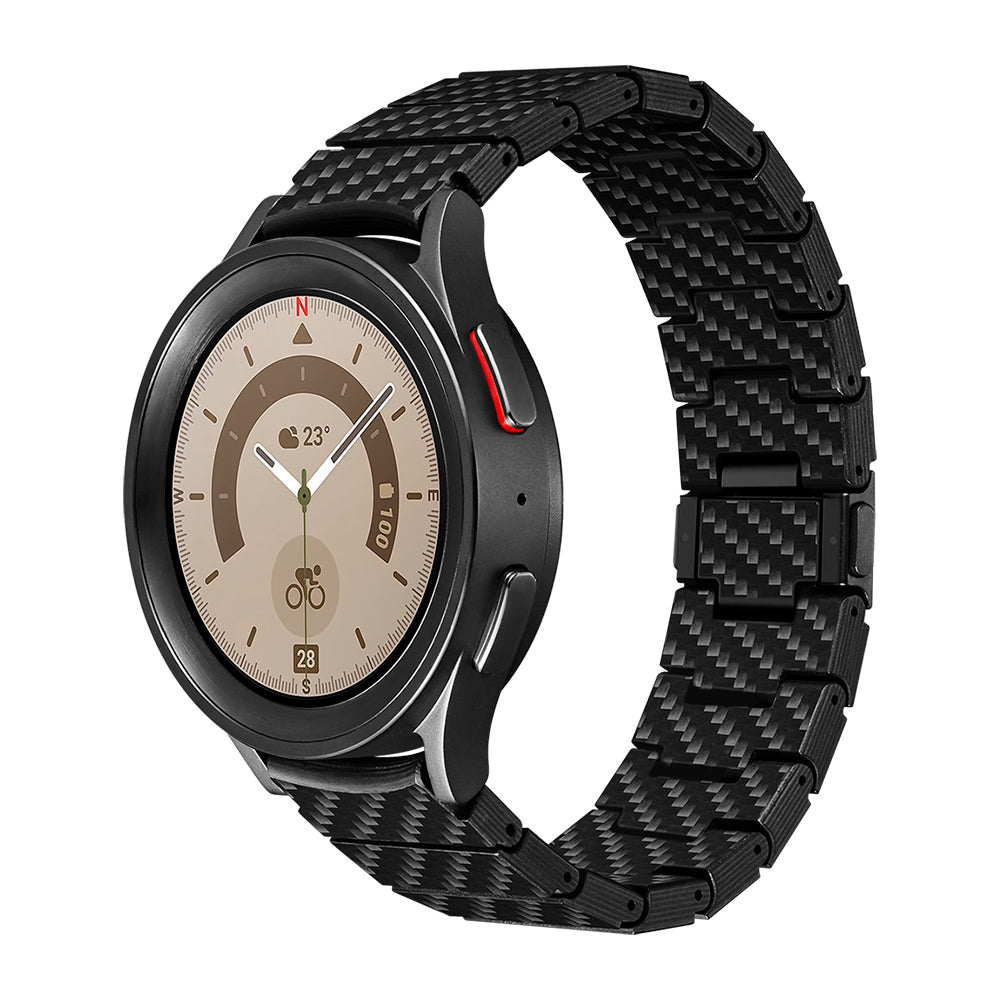 __vg|Siyah-Gri|0|7493554139112-01|Galaxy Watch 4 44mm Karbon Fiber Pitaka Modern Serisi Black-Grey Twill Kordon
