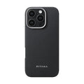 __vg|Siyah|0|749355416172-01|Apple iPhone 16 Pro Kılıf MagSafe Şarj Özellikli 600D Aramid Karbon Fiber Pitaka Ultra-Slim Classic Serisi Black-Grey Twill Kapak