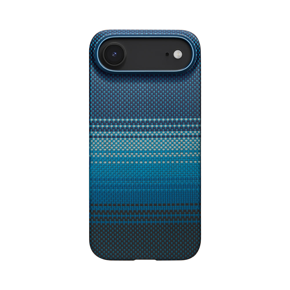__vg|Mavi|0|749355418206-01|Apple iPhone 17 Air Kılıf M-safe Şarj Özellikli Aramid Karbon Fiber Pitaka Tactile Woven Sunset-Moonrise Serisi Kapak