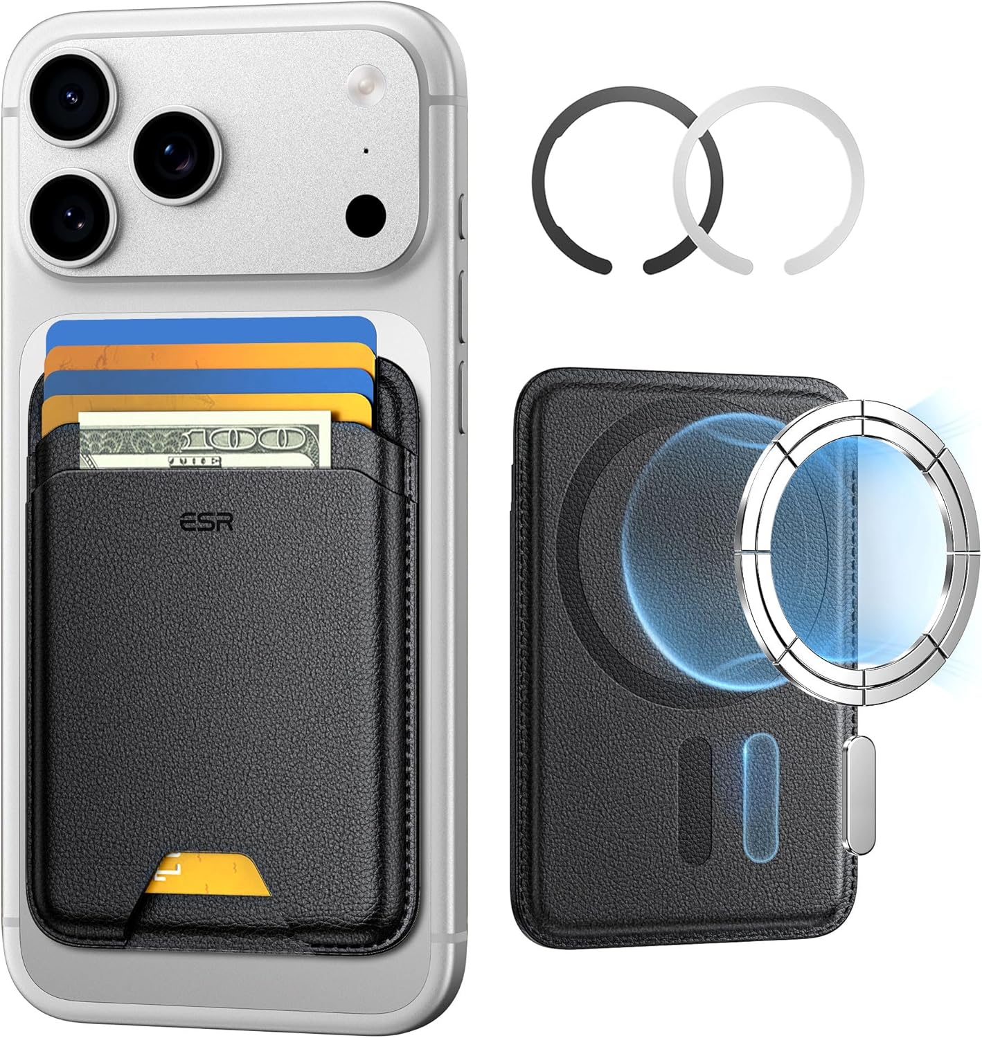 ESR iPhone MagSafe Cüzdan – 5 Kartlık, RFID, Vegan Deri