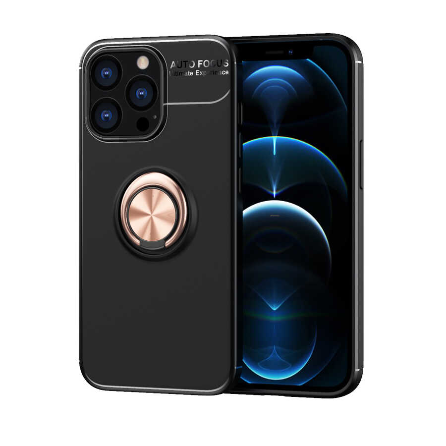 __vg|Siyah-Rose Gold|0|8680436608319-01|Apple iPhone 14 Pro Max Kılıf Gordonix Ravel Silikon Kapak