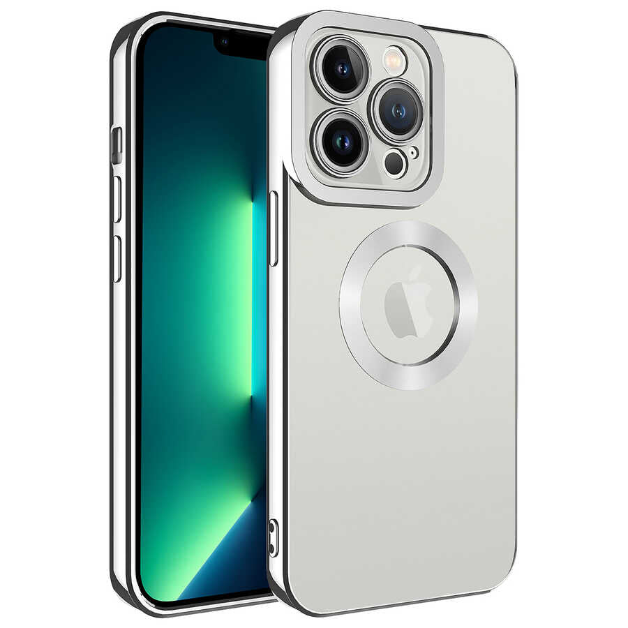 __vg|Gümüş|0|8680436608982-01|Apple iPhone 14 Pro Max Kılıf Kamera Korumalı Logo Gösteren Gordonix Omega Kapak