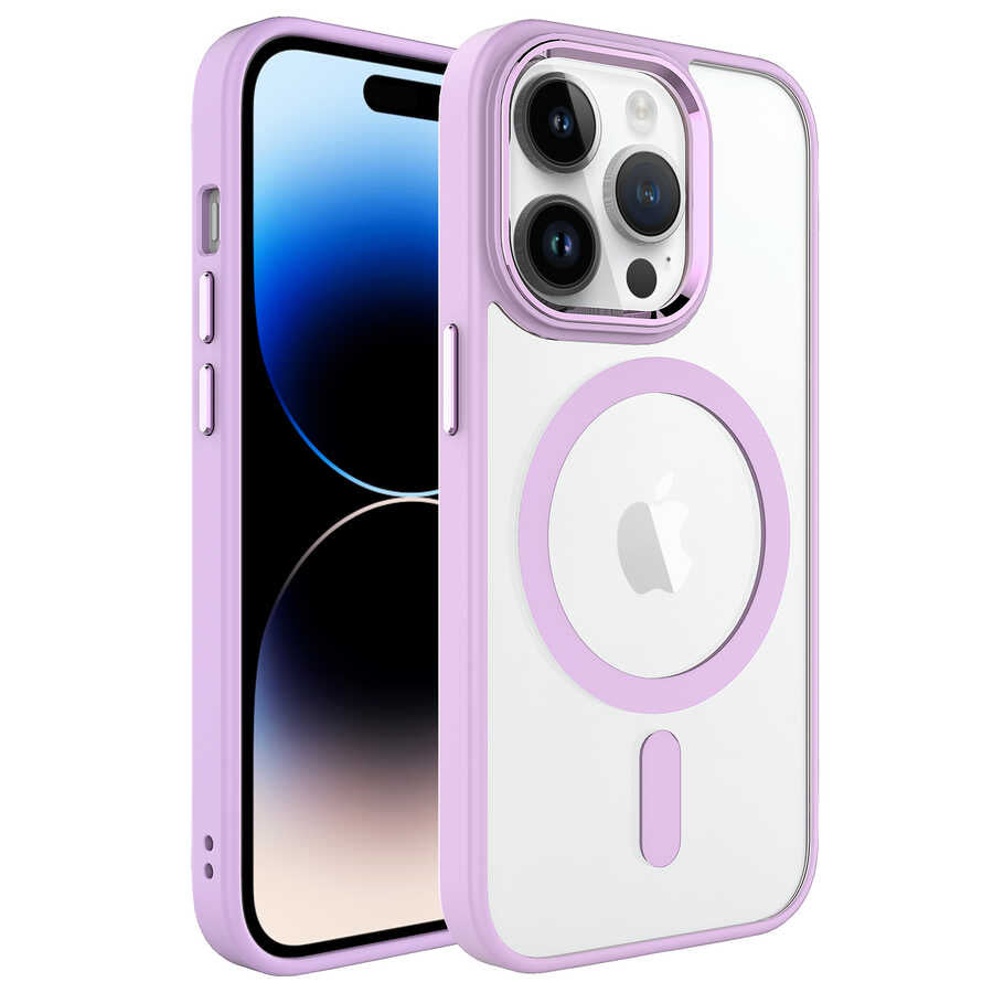 __vg|Pembe Açık|0|8680436612156-01|Apple iPhone 14 Pro Max Kılıf Wireless Şarj Özellikli Gordonix Krom MagSafe Silikon Kapak