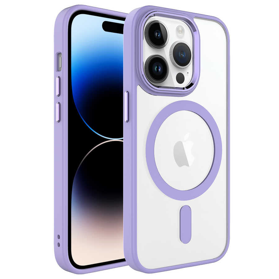 __vg|Lila|0|8680436612163-01|Apple iPhone 14 Pro Max Kılıf Wireless Şarj Özellikli Gordonix Krom MagSafe Silikon Kapak
