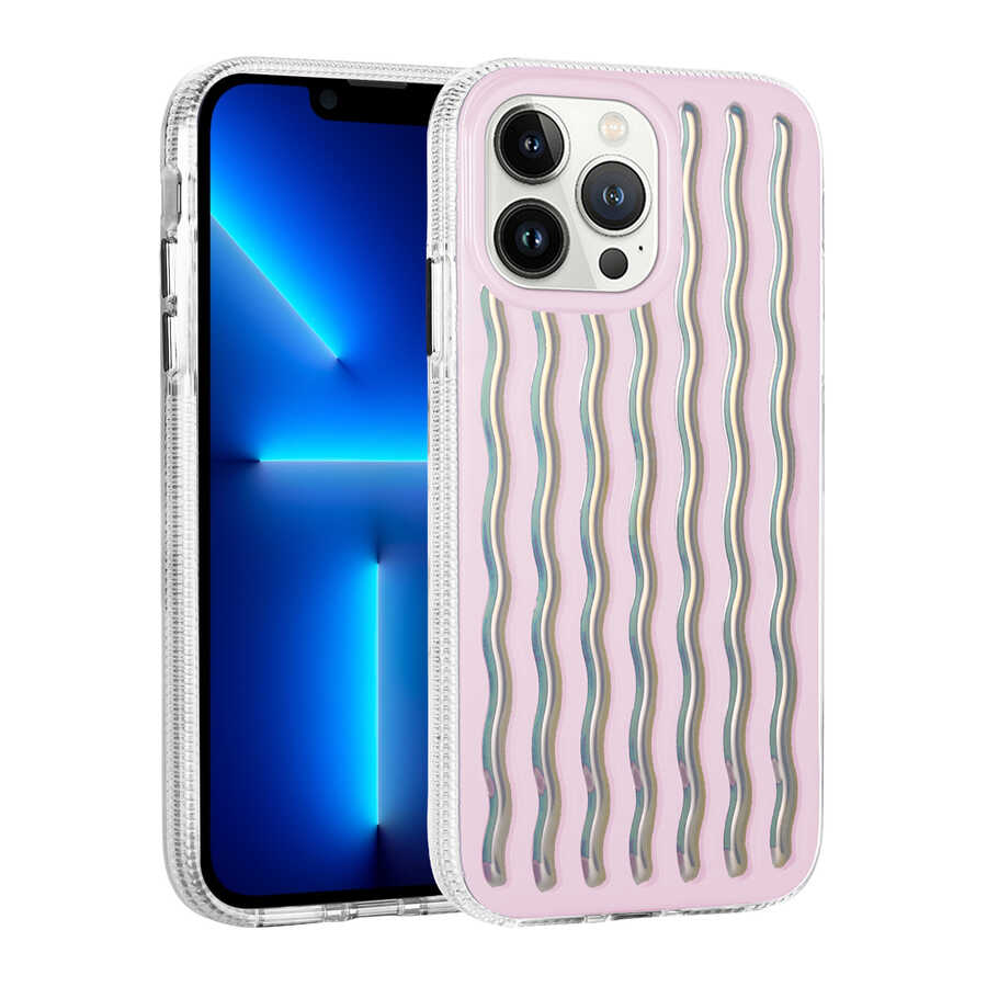 __vg|NO2|0|8680436626665-01|Apple iPhone 14 Pro Max Kılıf Kabartmalı Dalga Tasarımlı Silikon Gordonix İsmira Kapak