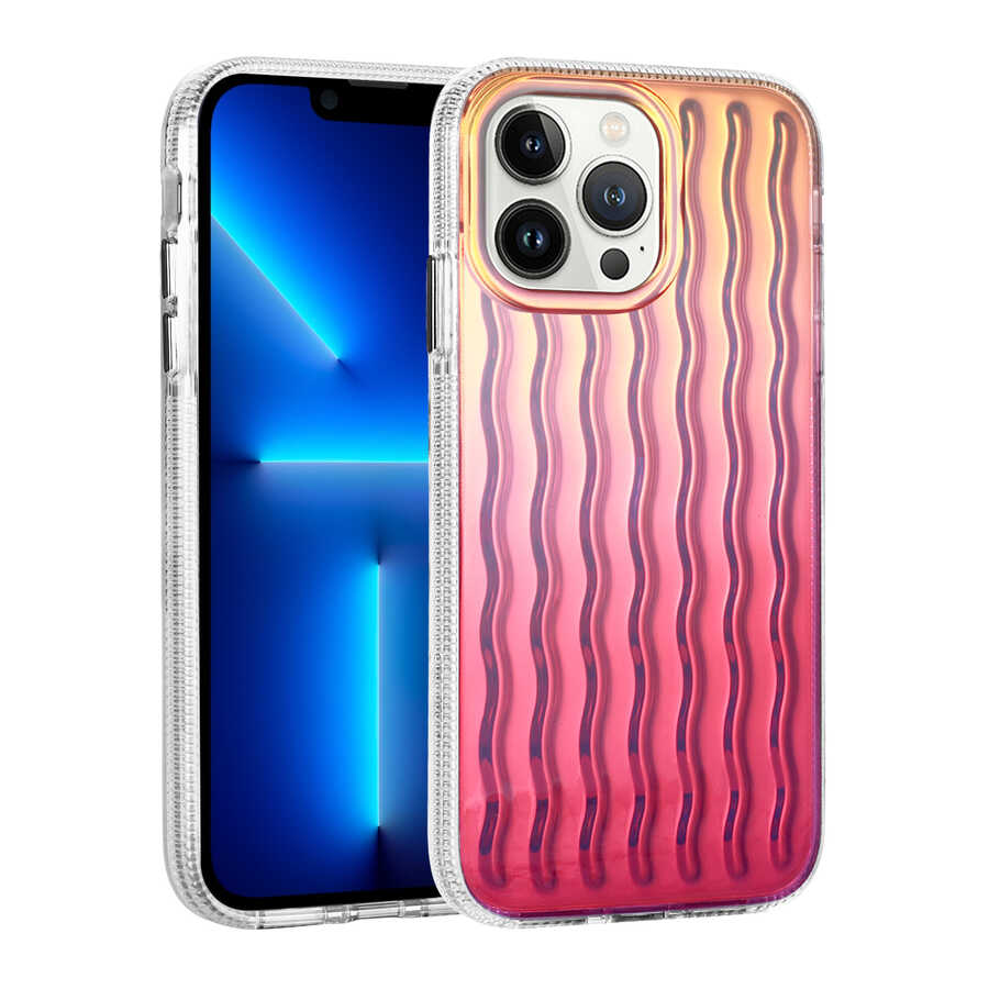 __vg|NO8|0|8680436626696-01|Apple iPhone 14 Pro Max Kılıf Kabartmalı Dalga Tasarımlı Silikon Gordonix İsmira Kapak