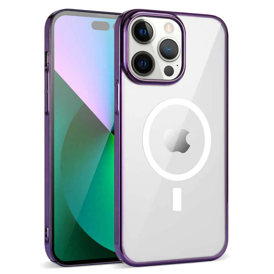 __vg|Derin Mor|0|8680436634332-01|Apple iPhone 14 Pro Max Kılıf Gordonix Wireless Şarj Özellikli Pixel MagSafe Kapak