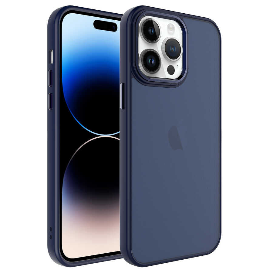 __vg|Lacivert|0|8680436636220-01|Apple iPhone 14 Pro Max Kılıf Buzlu Sert PC Gordonix May Kapak
