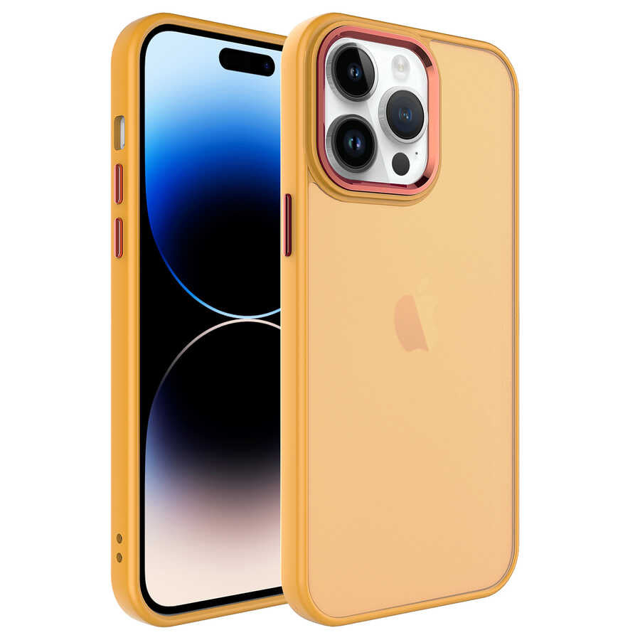 __vg|Turuncu|0|8680436636251-01|Apple iPhone 14 Pro Max Kılıf Buzlu Sert PC Gordonix May Kapak