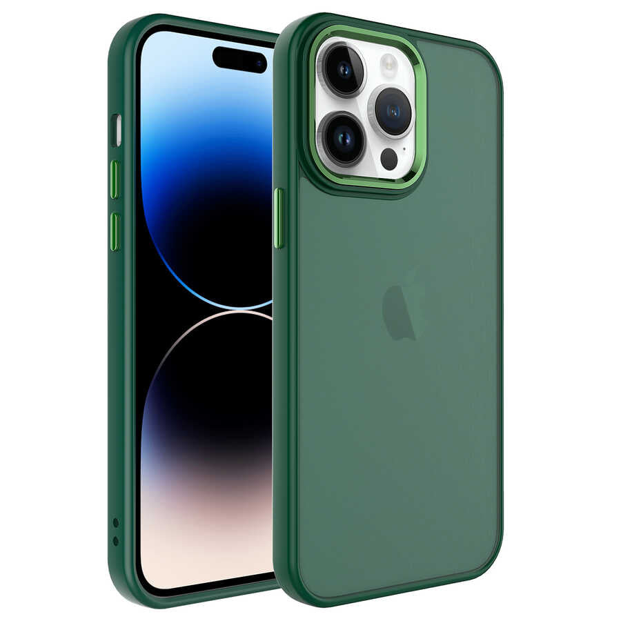 __vg|Koyu Yeşil|0|8680436636268-01|Apple iPhone 14 Pro Max Kılıf Buzlu Sert PC Gordonix May Kapak