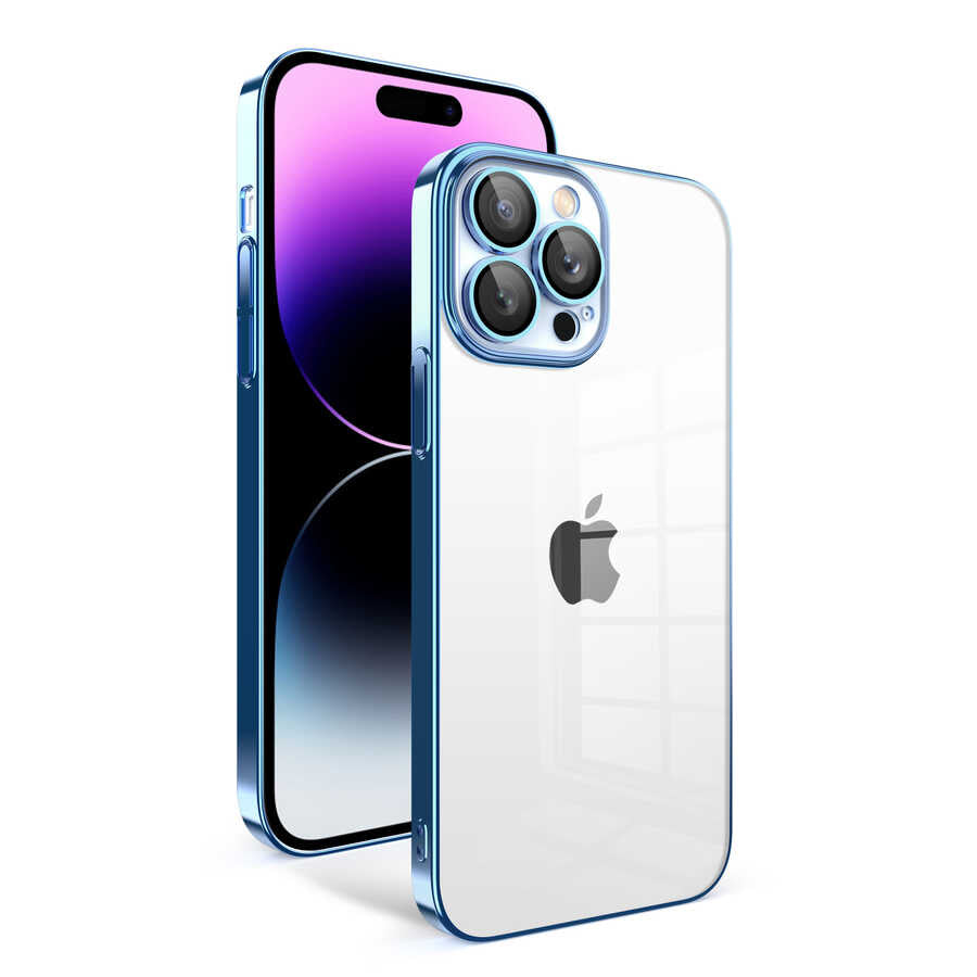 __vg|Mavi Açık|0|8680436638811-01|Apple iPhone 14 Pro Max Kılıf Kamera Korumalı Renkli Çerçeveli Gordonix Garaj Kapak