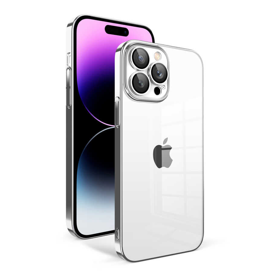 __vg|Gümüş|0|8680436638842-01|Apple iPhone 14 Pro Max Kılıf Kamera Korumalı Renkli Çerçeveli Gordonix Garaj Kapak