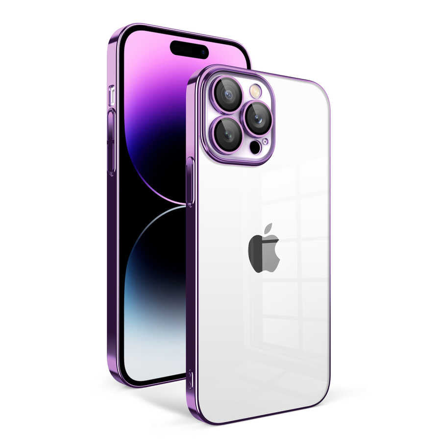 __vg|Koyu Mor|0|8680436638859-01|Apple iPhone 14 Pro Max Kılıf Kamera Korumalı Renkli Çerçeveli Gordonix Garaj Kapak