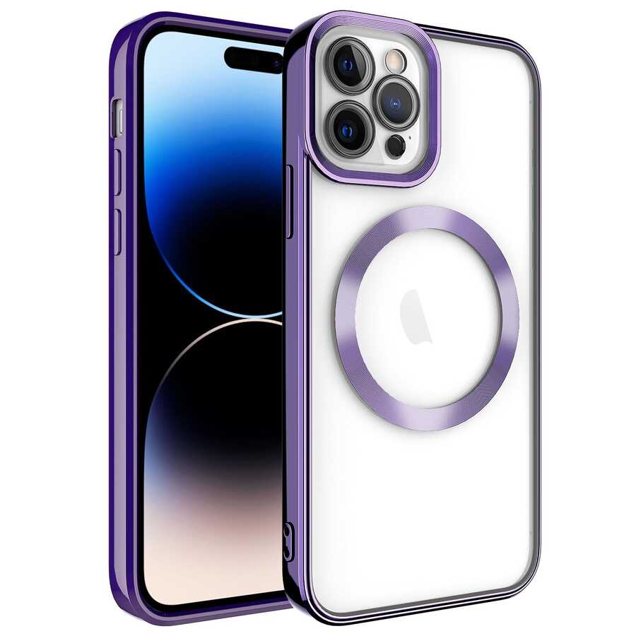 __vg|Derin Mor|0|8680436640357-01|Apple iPhone 14 Pro Max Kılıf MagSafe Wireless Şarj Özellikli Gordonix Setro Silikon