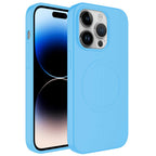 __vg|Mavi Açık|0|8680436640906-01|Apple iPhone 14 Pro Max Kılıf MagSafe Wireless Şarj Özellikli Pastel Renk Silikon Gordonix Plas Kapak