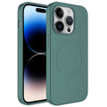 __vg|Koyu Yeşil|0|8680436640913-01|Apple iPhone 14 Pro Max Kılıf MagSafe Wireless Şarj Özellikli Pastel Renk Silikon Gordonix Plas Kapak