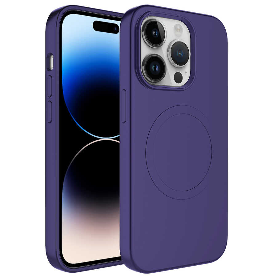 __vg|Mürdüm|0|8680436640920-01|Apple iPhone 14 Pro Max Kılıf MagSafe Wireless Şarj Özellikli Pastel Renk Silikon Gordonix Plas Kapak