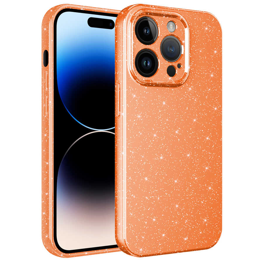__vg|Turuncu|0|8680436643617-01|Apple iPhone 14 Pro Max Kılıf Kamera Korumalı Simli Lüks Gordonix Koton Kapak