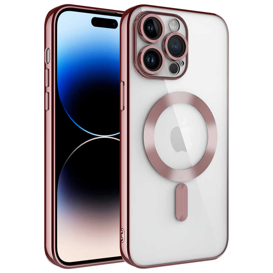 __vg|Rose Gold|0|8680436646373-01|Apple iPhone 14 Pro Max Kılıf Kamera Korumalı MagSafe Wireless Şarj Özellikli Gordonix Demre Kapak